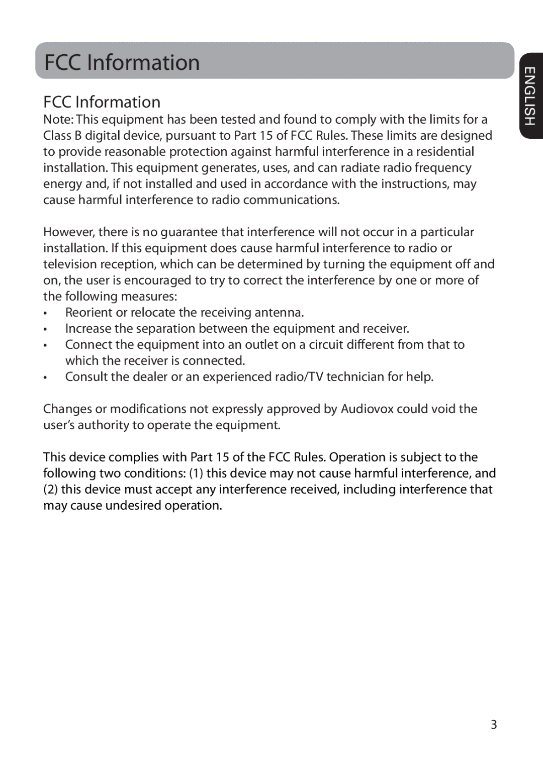 RCA VR5235 user manual FCC Information 