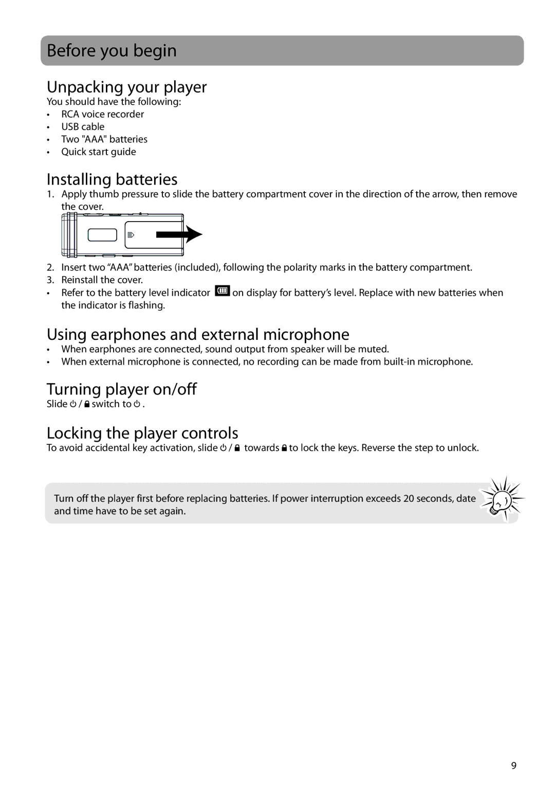 RCA VR5340 user manual Before you begin 