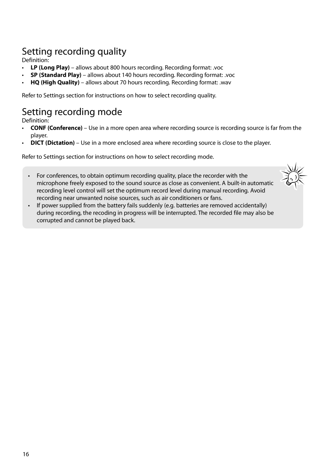 RCA VR5340 user manual Setting recording quality 