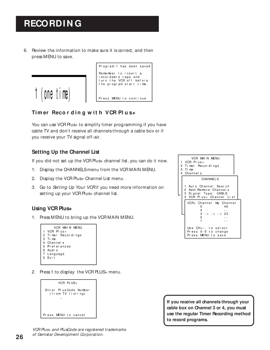 RCA VR629HF manual Timer Recording with VCR PLUS+, Setting Up the Channel List, Using VCR Plus+ 