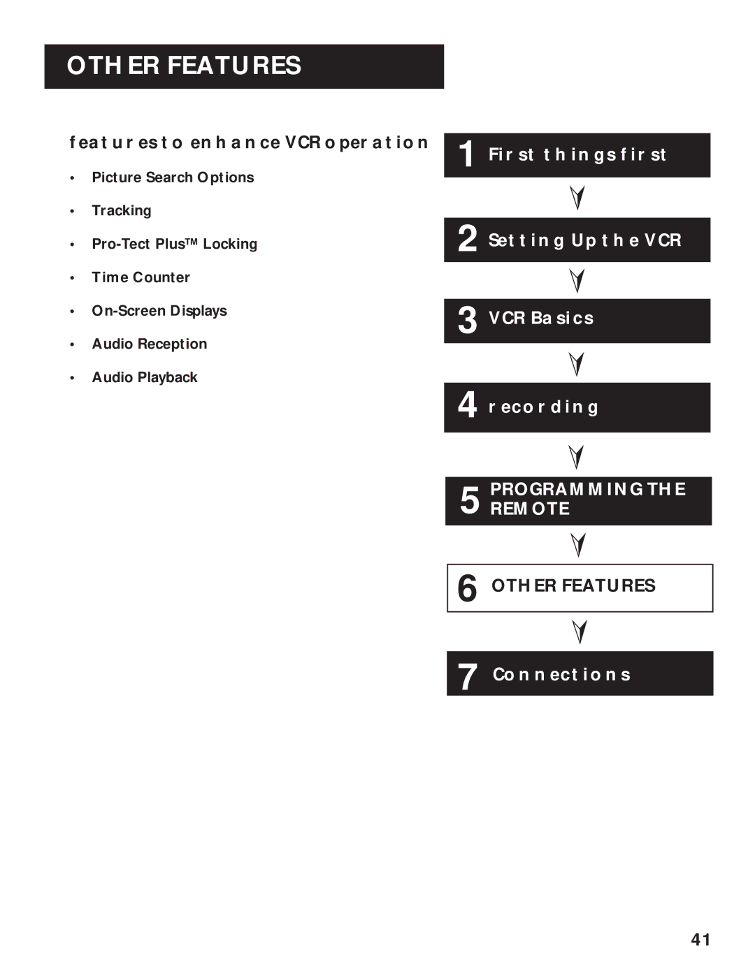 RCA VR636HF manual Other Features, Features to Enhance VCR Operation 