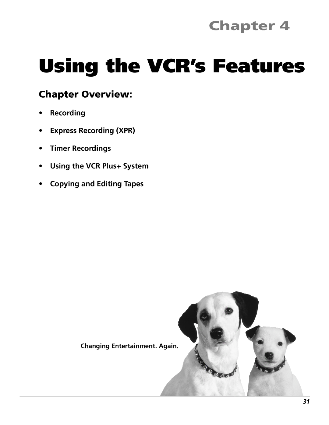 RCA VR661HF manual Using the VCR’s Features 
