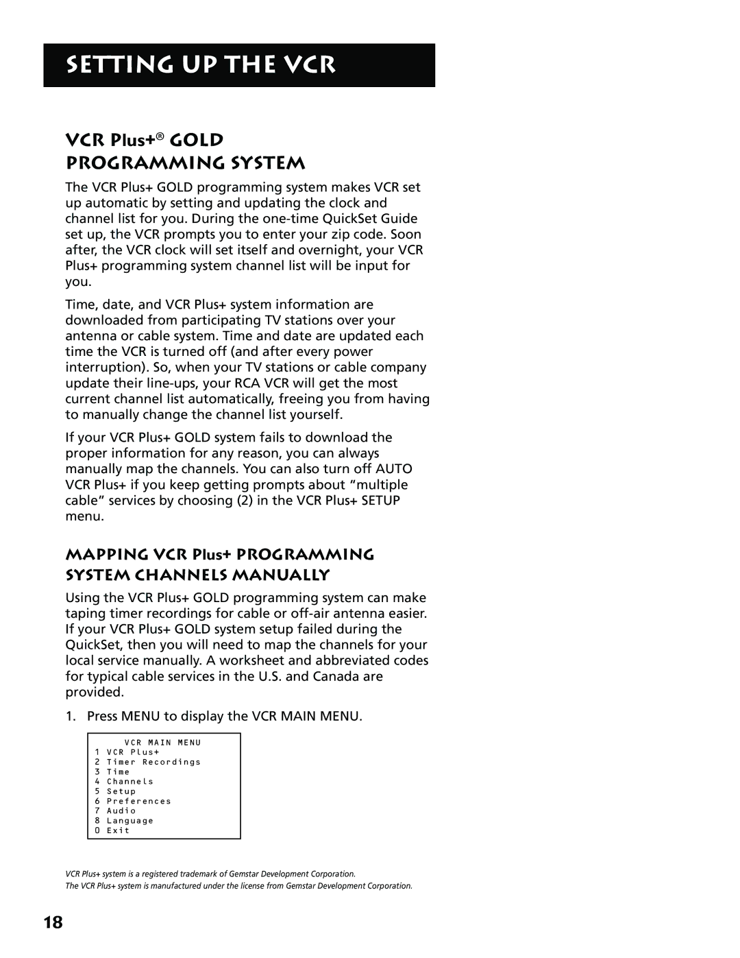 RCA VR704HF manual Mapping VCR Plus+ Programming System Channels Manually 