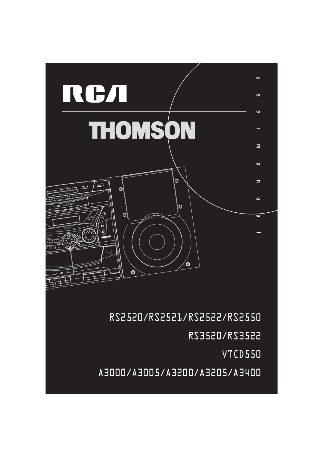 RCA RS3520, RS3522, RS2520, RS2521, RS2522, RS2550, A3200, A3005, A3000, A3205, A3400 user manual VTCD550 