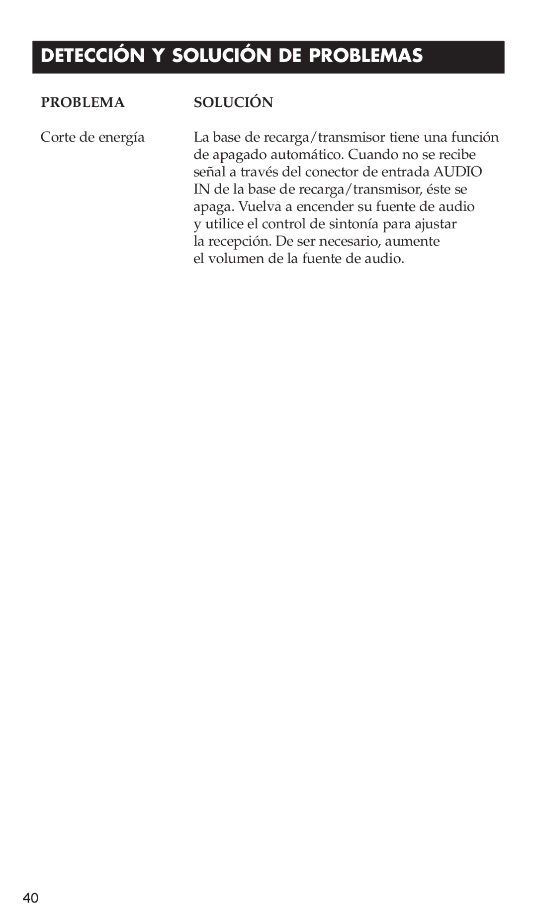 RCA WHP175, WHP170 manual Detección Y Solución DE Problemas 