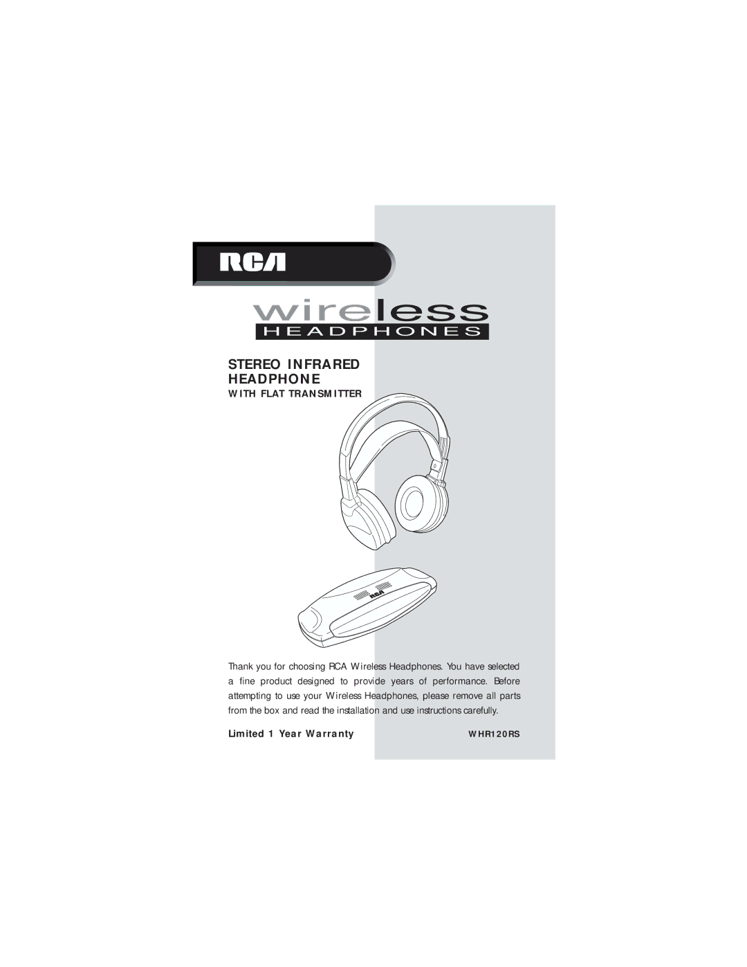 RCA WHR120RS warranty Wireless 