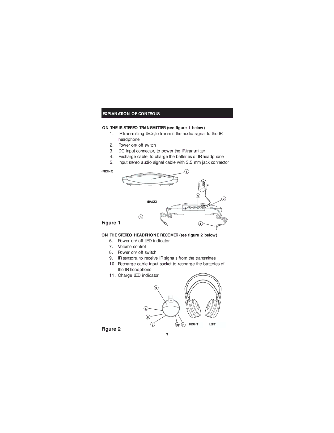 RCA WHR120RS warranty Explanation of Controls 