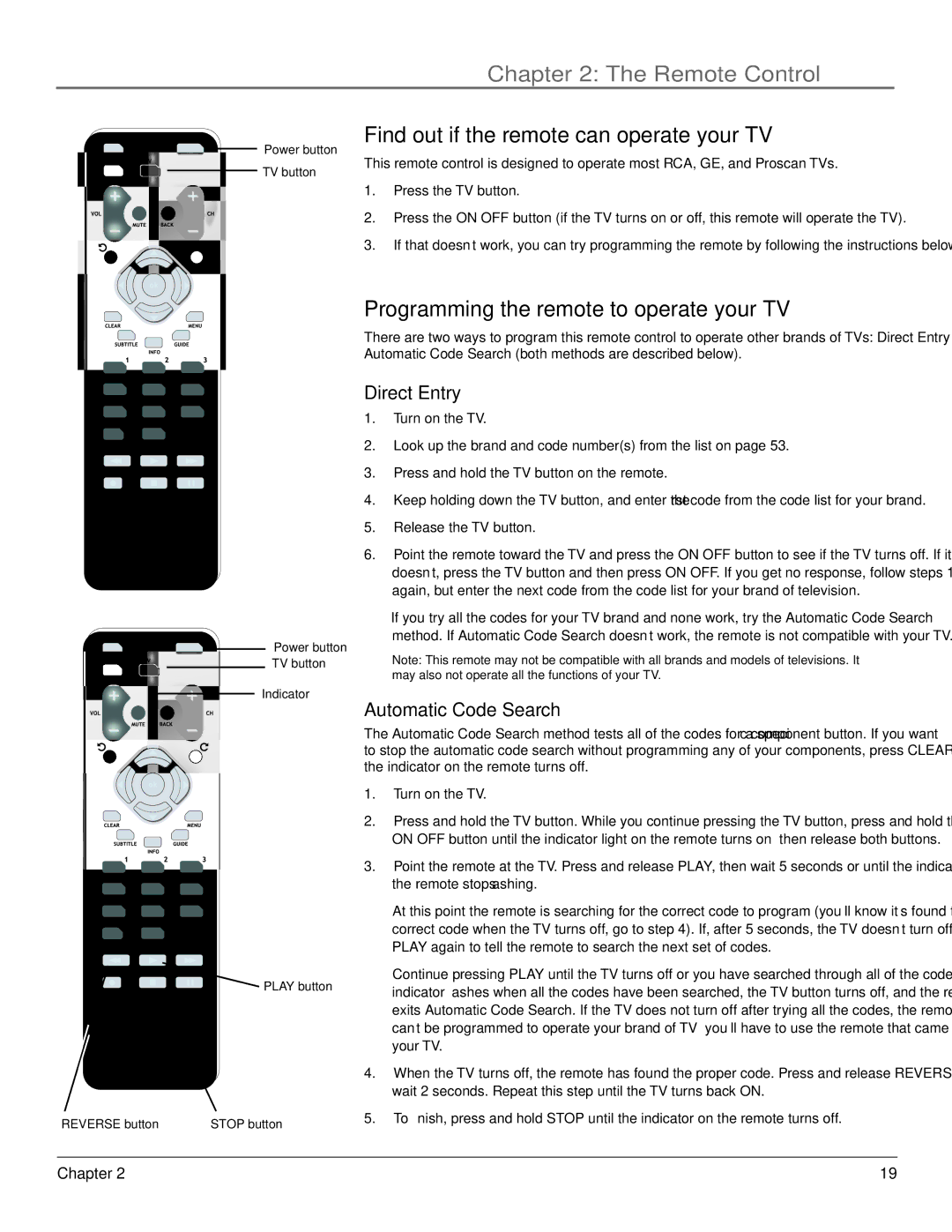 RCA X3000 manual Find out if the remote can operate your TV, Programming the remote to operate your TV, Direct Entry 