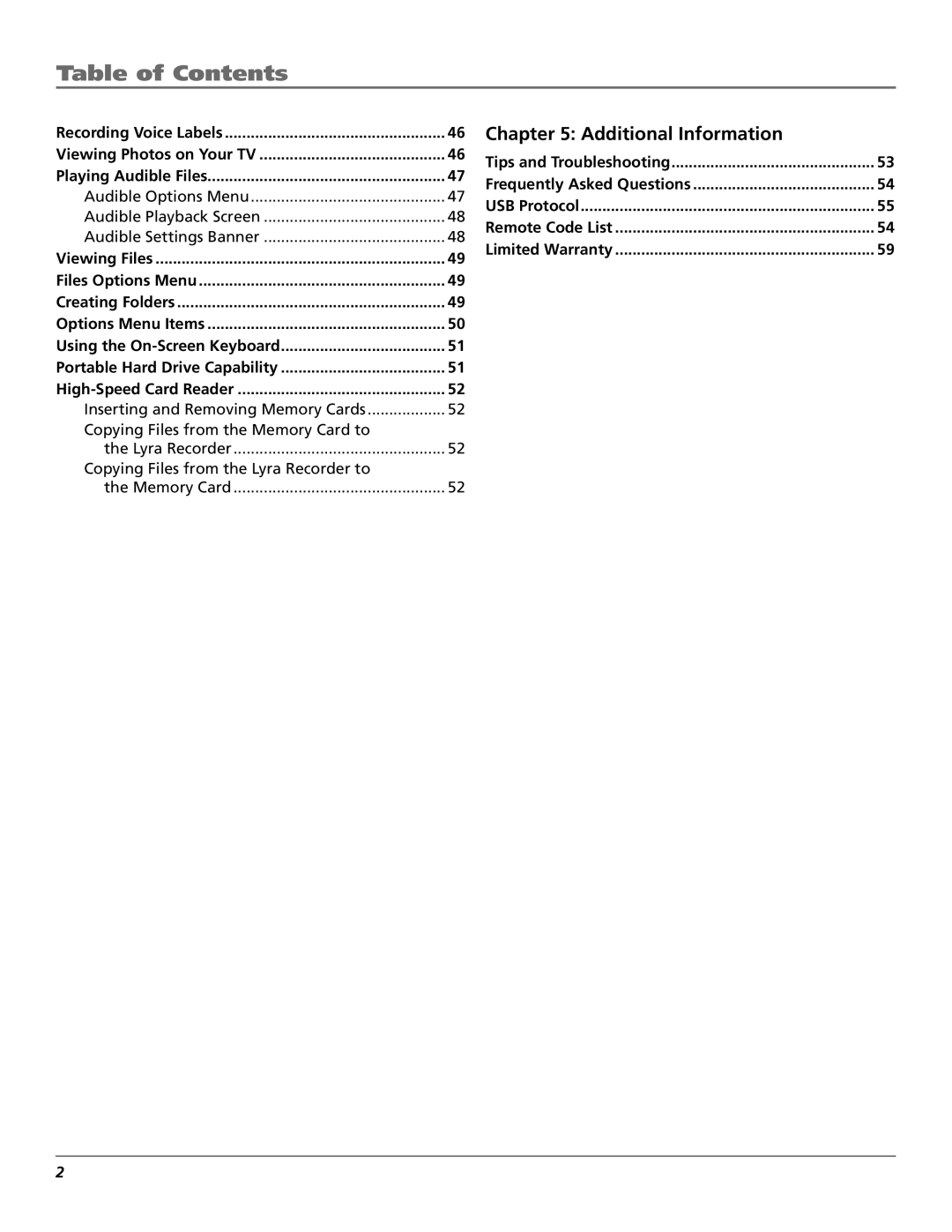 RCA X3030 manual Additional Information 