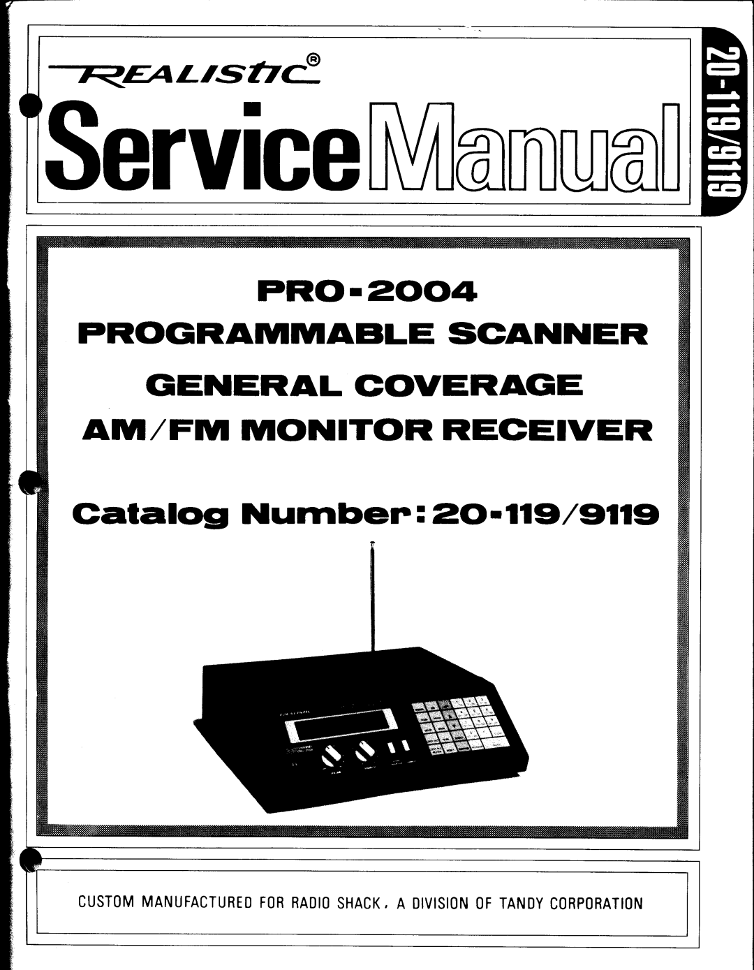 Realistic 20-119, 9119 manual 