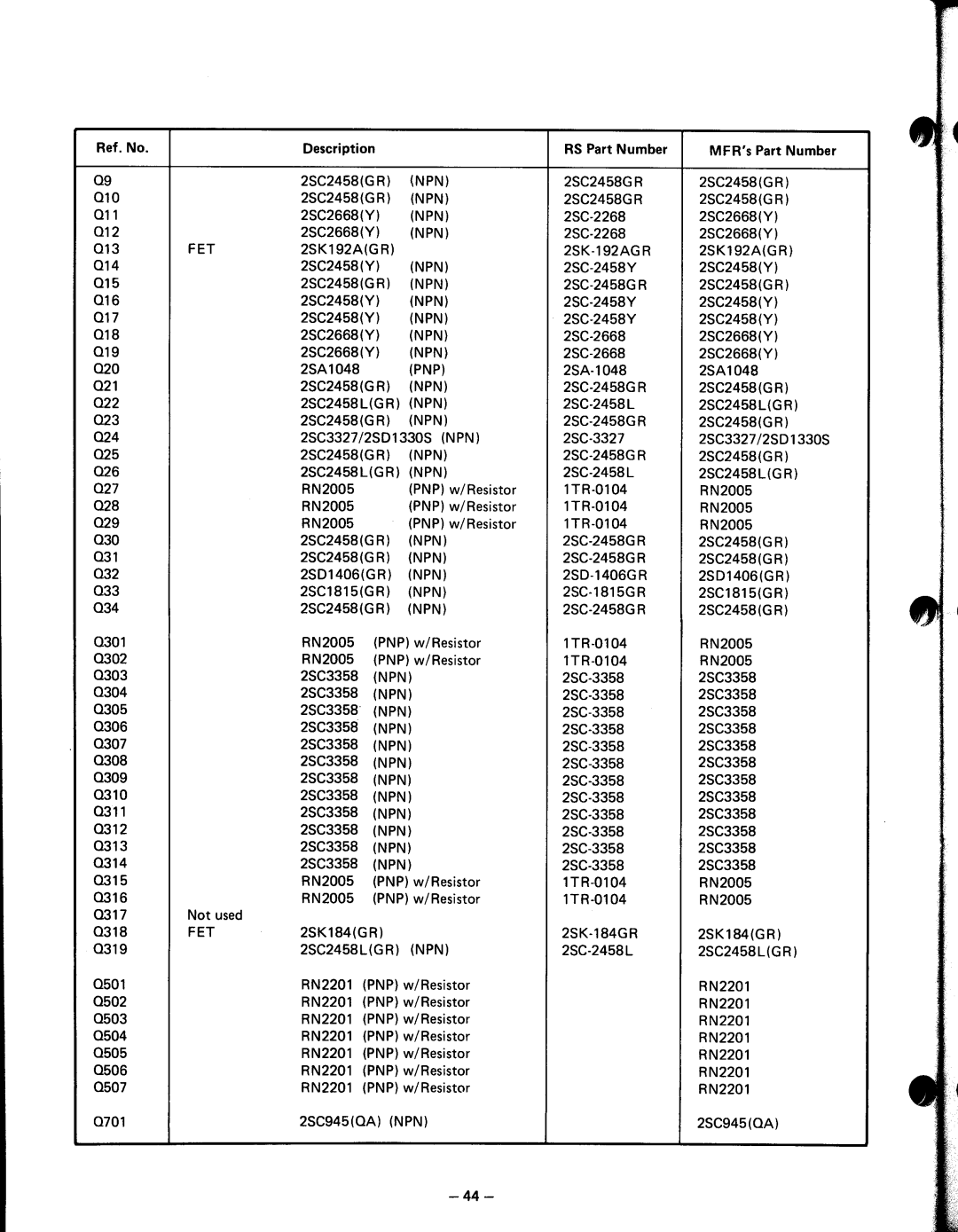 Realistic 20-119, 9119 manual 