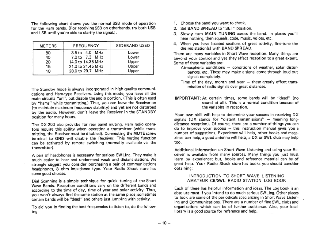 Realistic DX-200 manual 