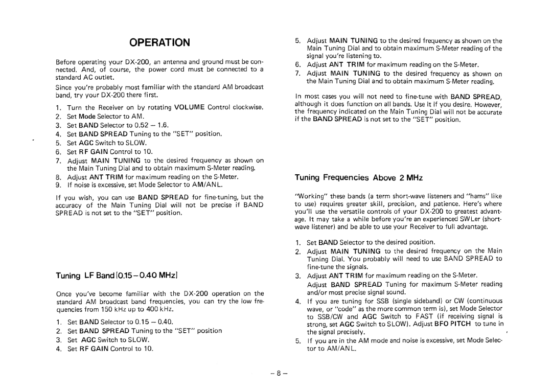 Realistic DX-200 manual 