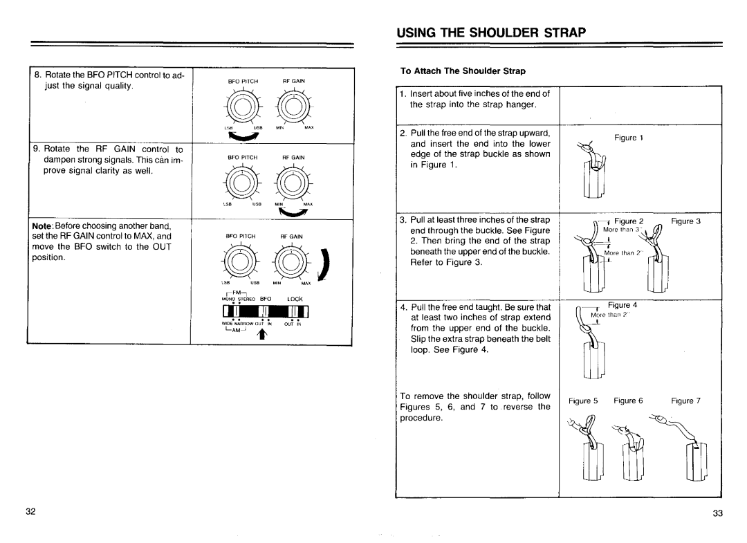 Realistic DX-440 warranty Using the Shoulder Strap, Just the signal quality 