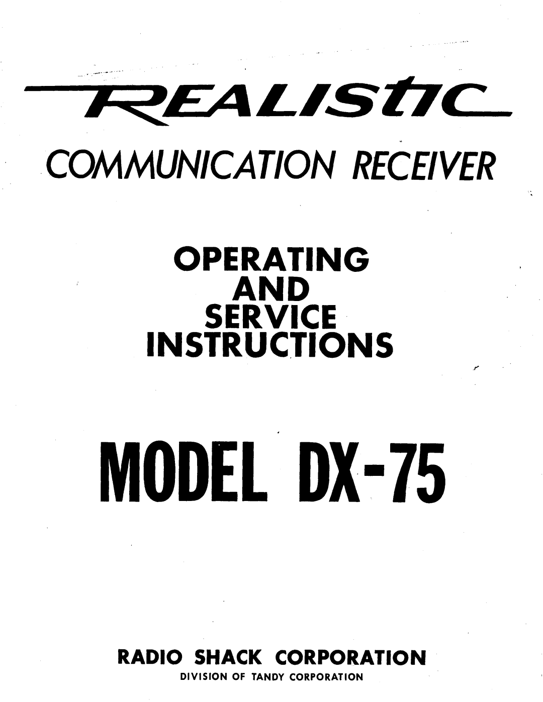 Realistic DX-75 manual MIDELDX.I5 