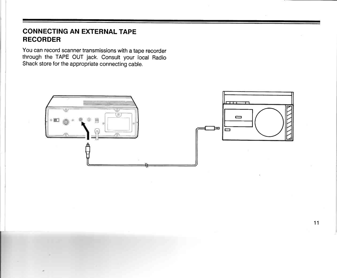 Realistic PRO-2005 owner manual Connectingan Externaltape Recorder 