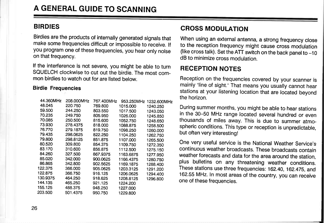 Realistic PRO-2005 owner manual Generalguidetoscanning, 31313313333?33i333333, Broadcastscontain 