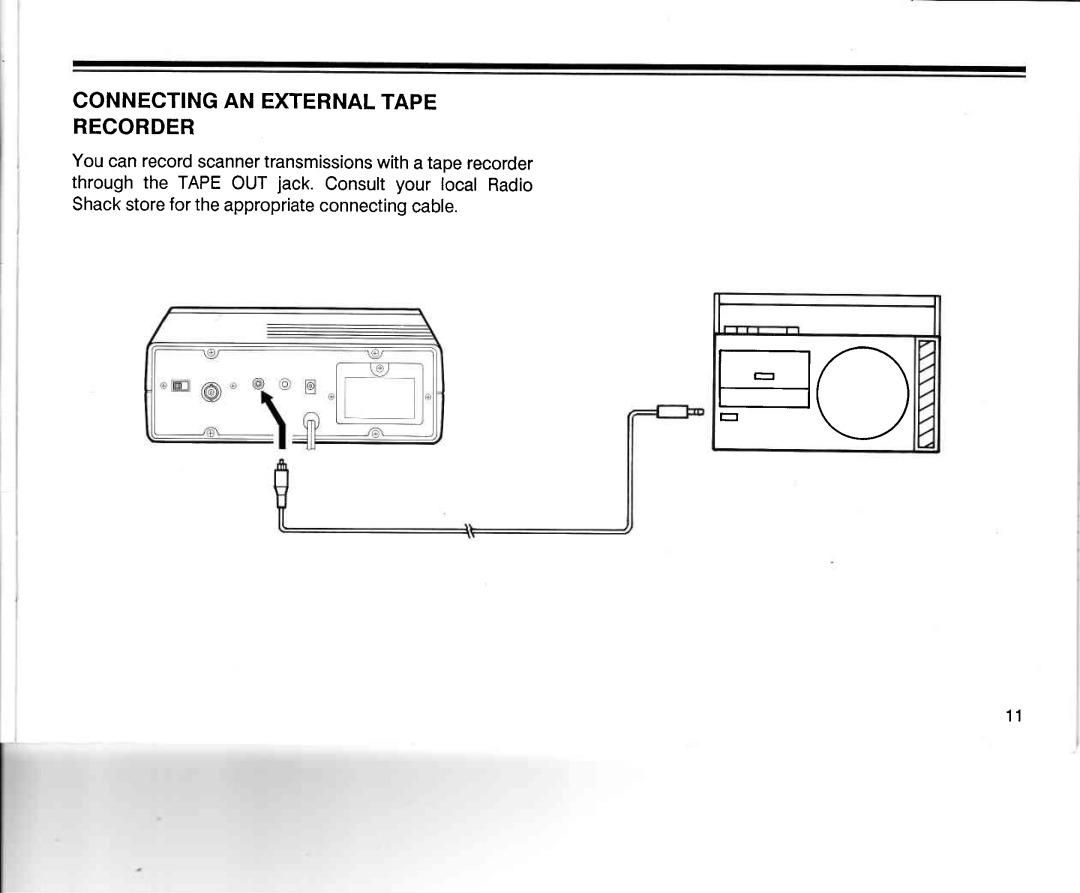 Realistic PRO-2005 owner manual Connectingan Externaltape Recorder 