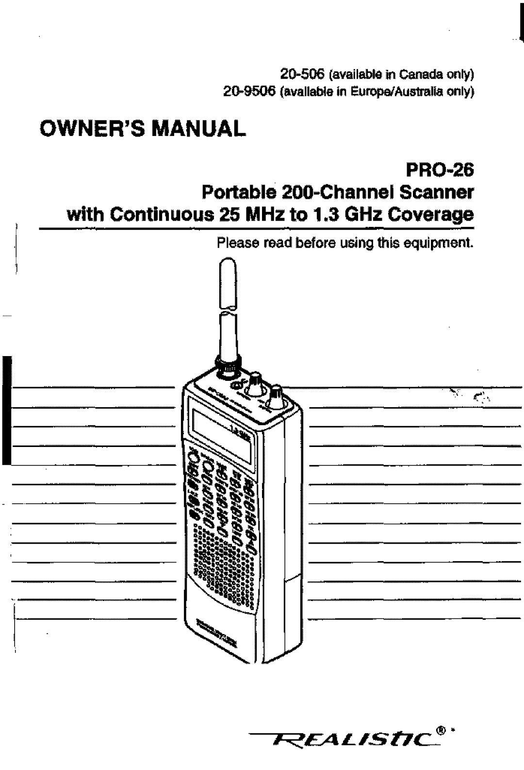 Realistic PRO-26 manual 