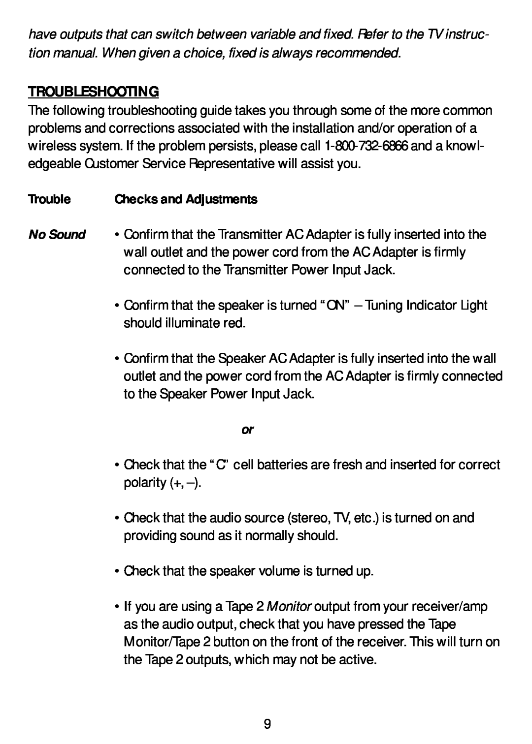 Recoton/Advent AW810 operating instructions Troubleshooting 