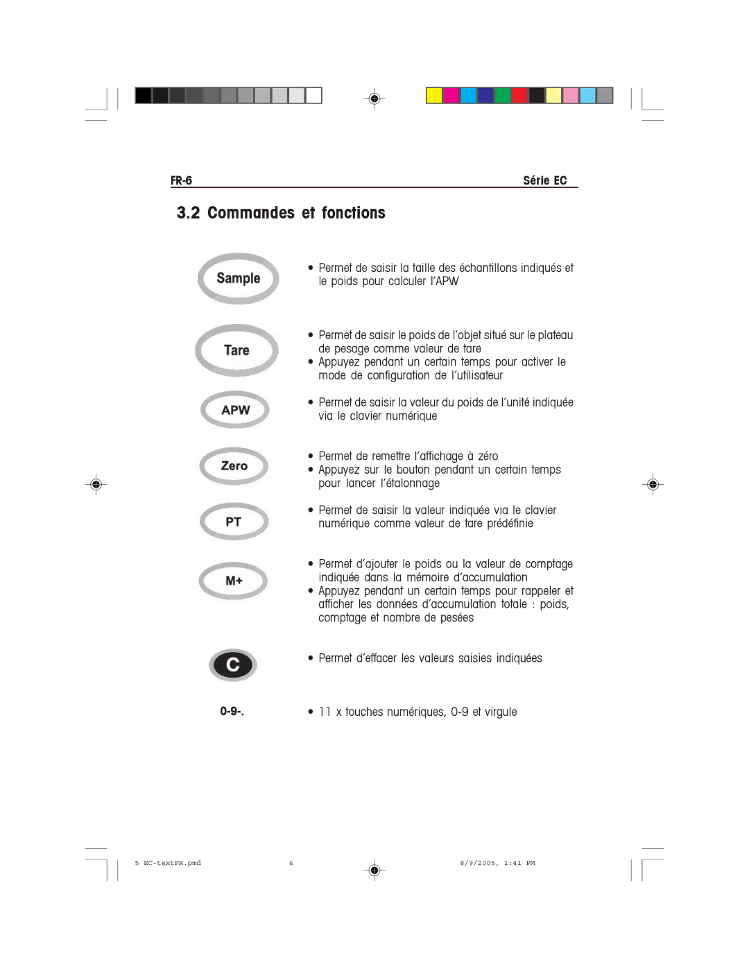 Recoton/Advent EC Series instruction manual Commandes et fonctions, FR-6 Série EC 