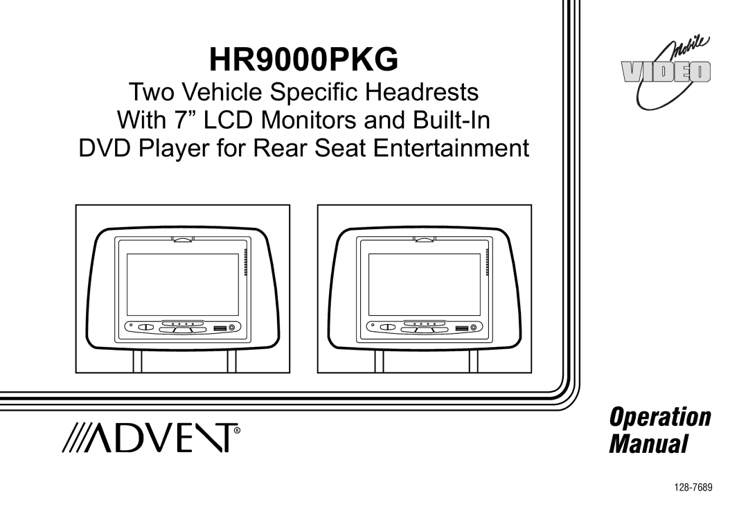 Recoton/Advent HR9000PKG operation manual 