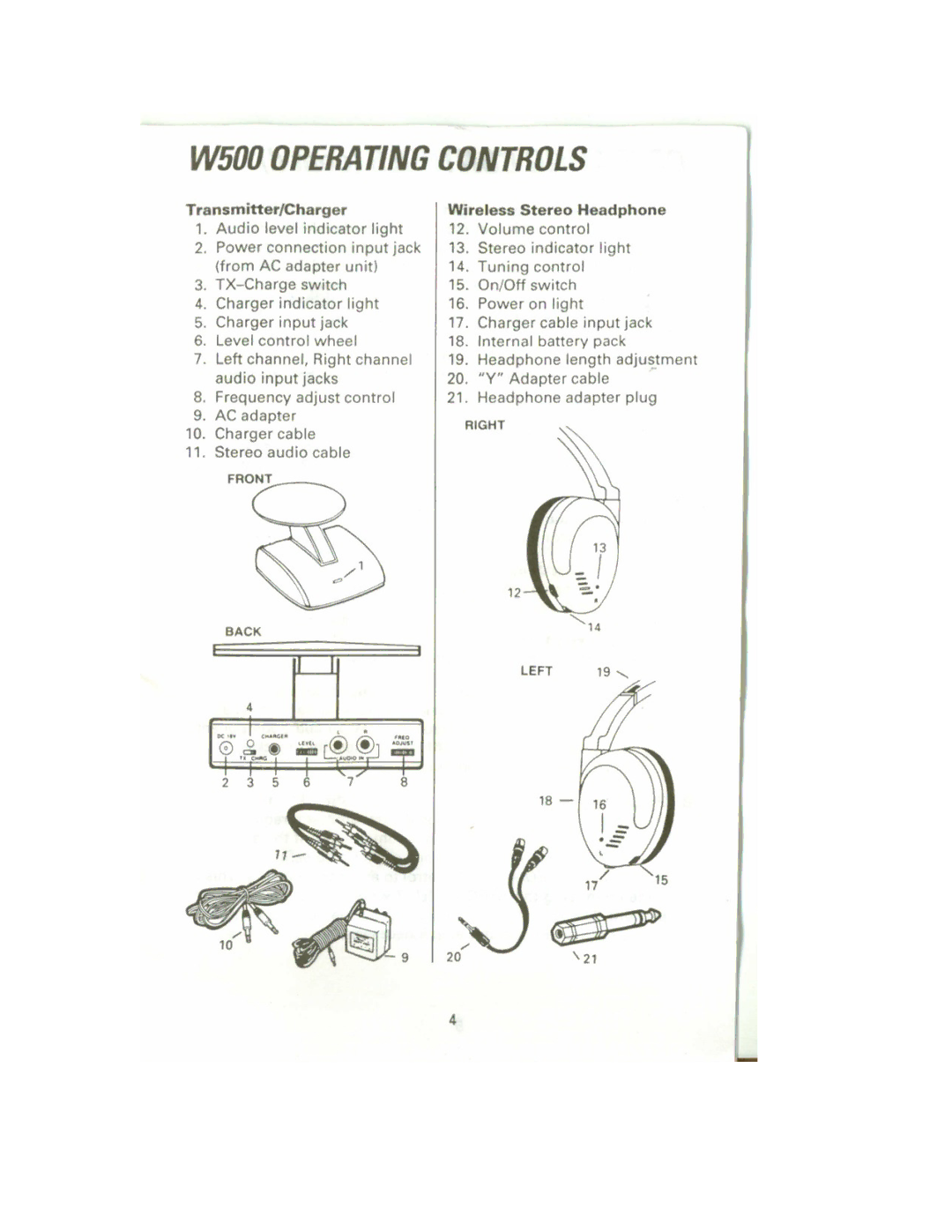 Recoton/Advent W500 manual 