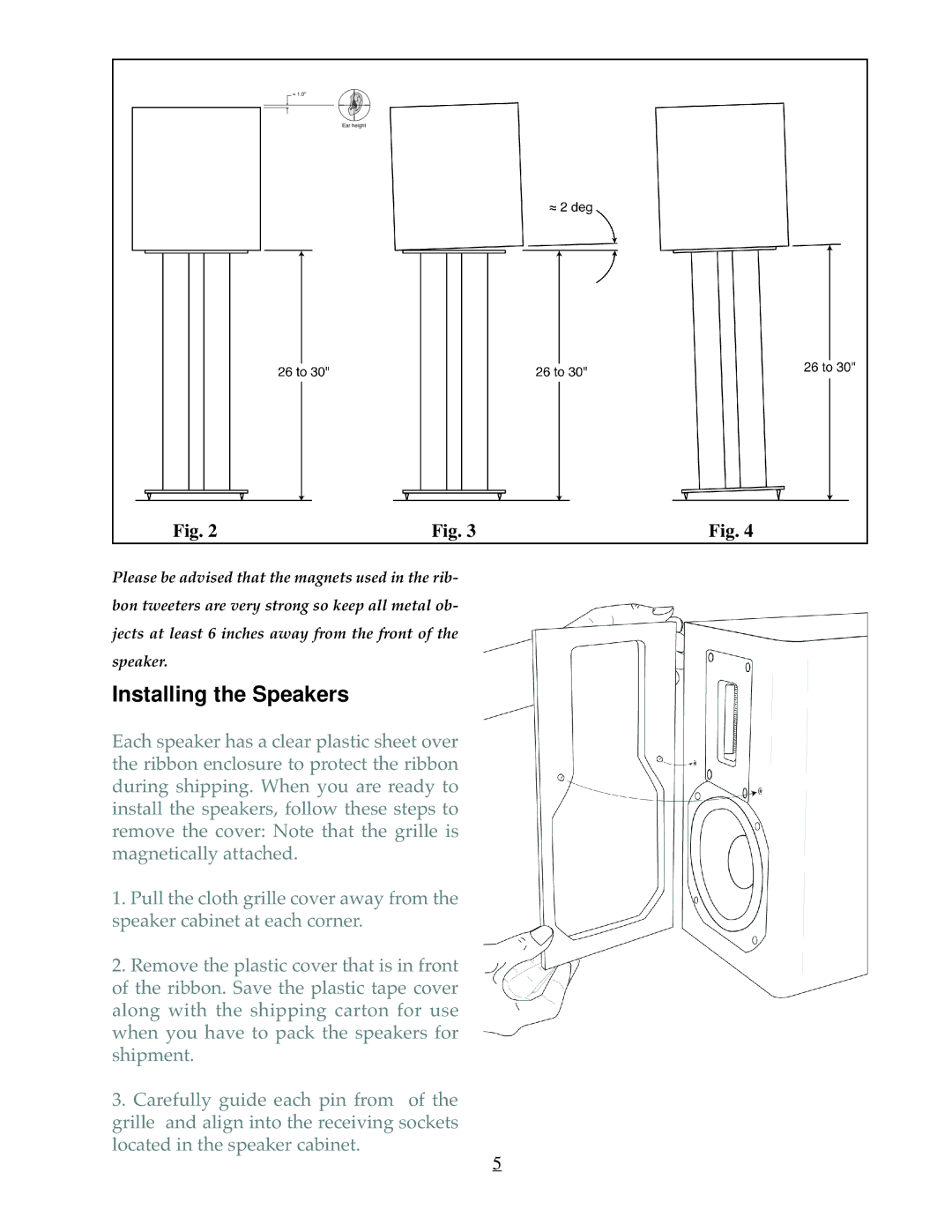 Red Rose Music MK II owner manual Installing the Speakers 