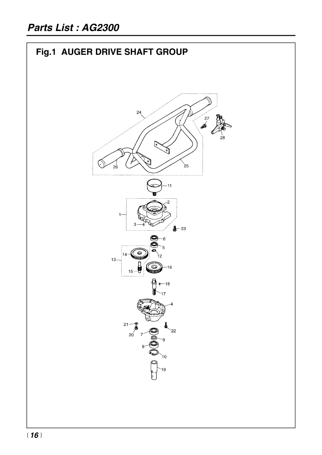 RedMax manual Parts List AG2300 