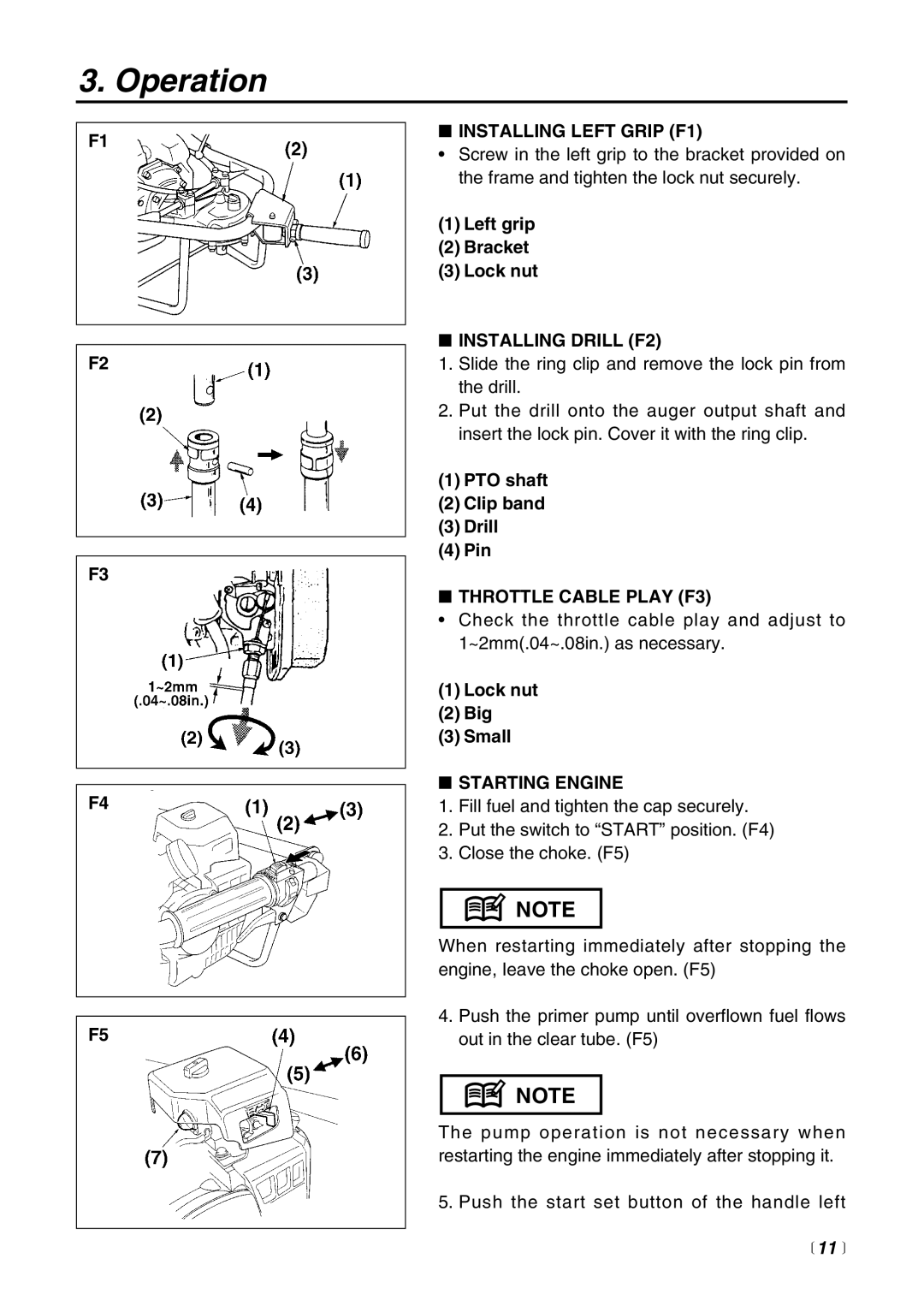 RedMax AG4300 manual Operation,  11  