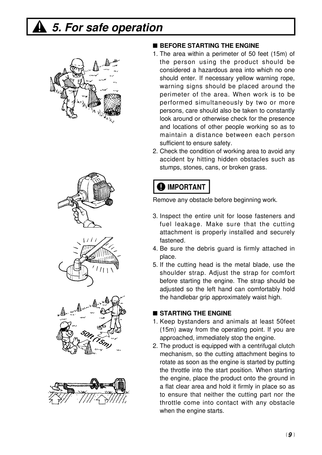 RedMax BC225DL manual Before Starting the Engine 