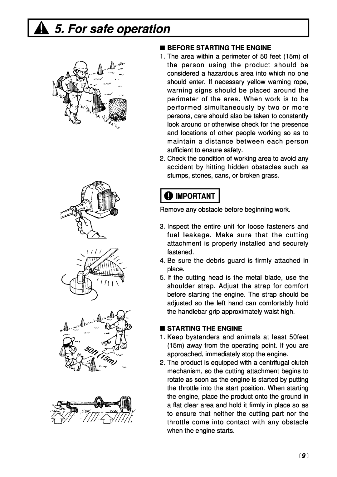 RedMax BC225DL manual For safe operation, Before Starting The Engine 
