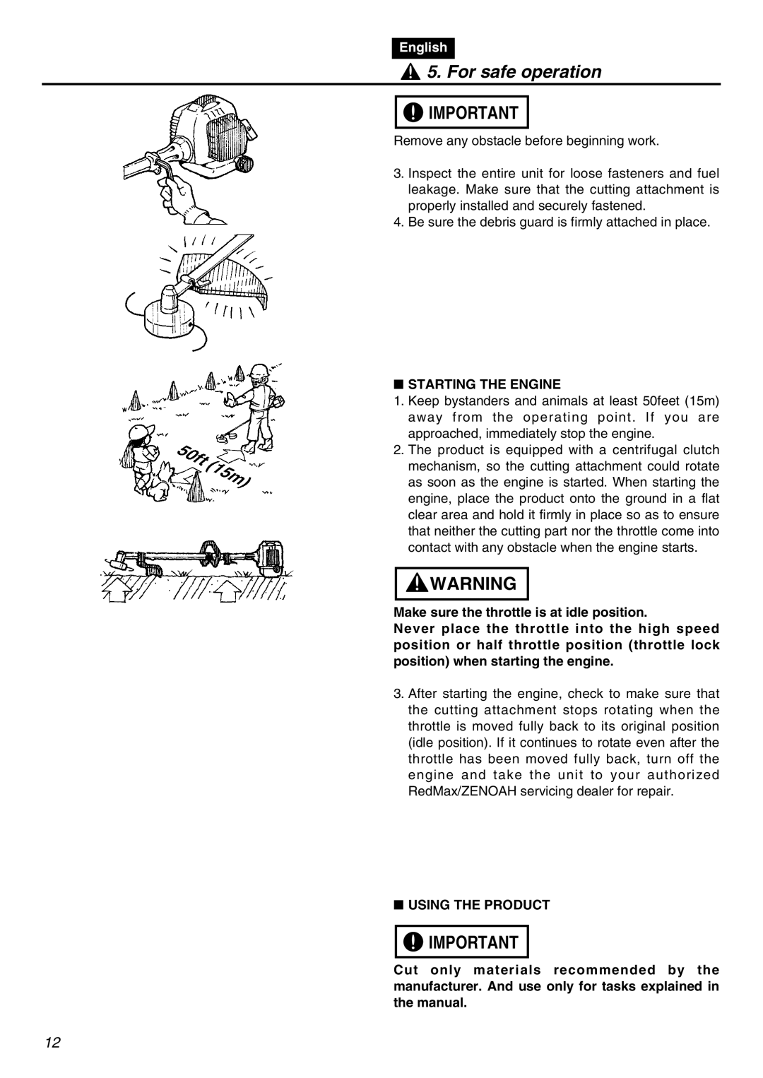 RedMax BC250 manual Starting the Engine, Using the Product 