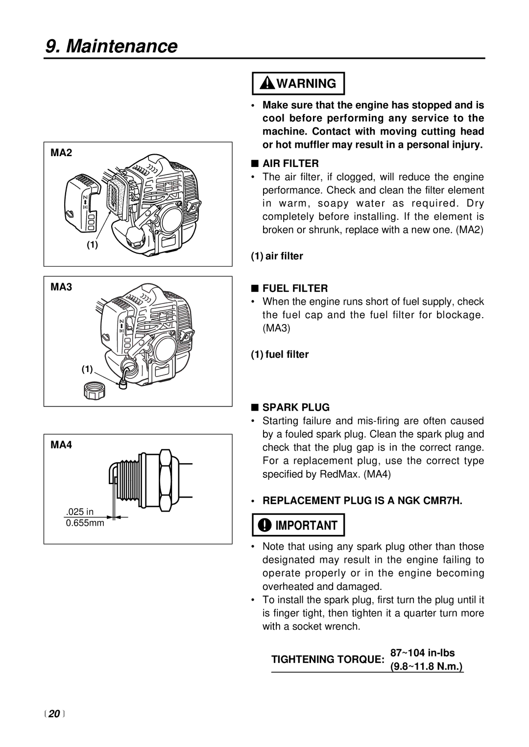 RedMax BCZ2400S manual 20  