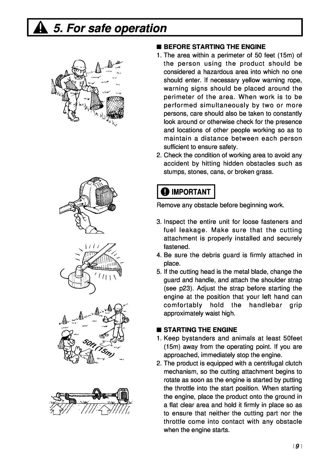 RedMax BCZ2400S manual For safe operation, Before Starting The Engine 