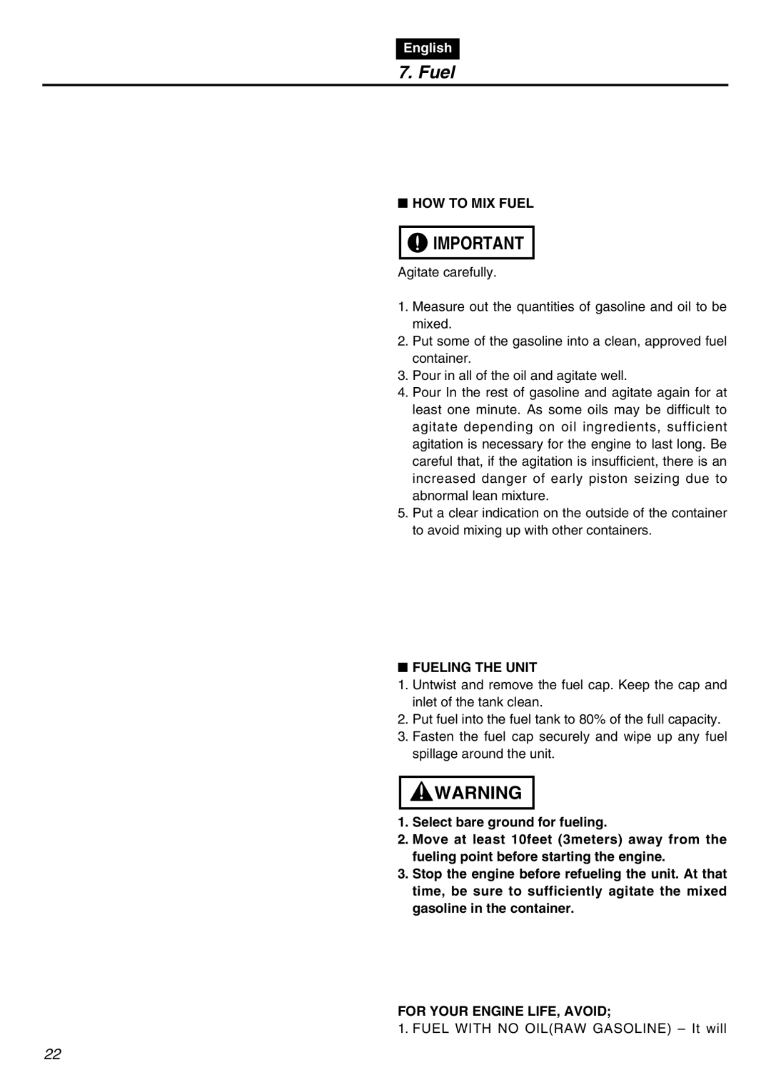 RedMax BCZ2401S-CA manual HOW to MIX Fuel, Fueling the Unit, For Your Engine LIFE, Avoid 