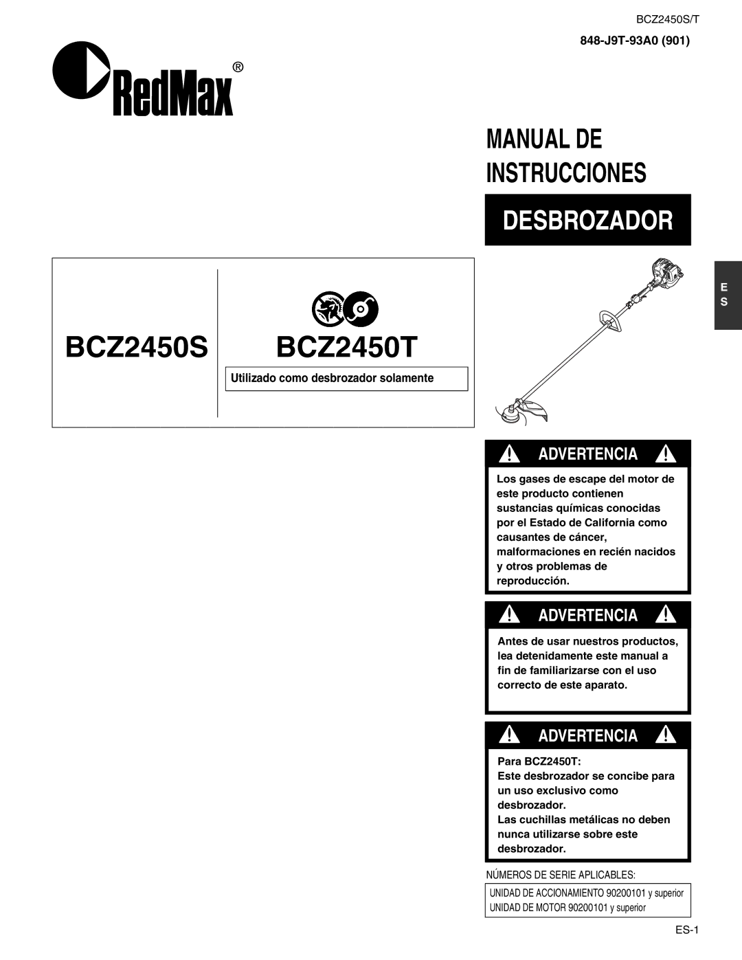 RedMax BCZ2450S, BCZ2450T manual Manual DE Instrucciones 