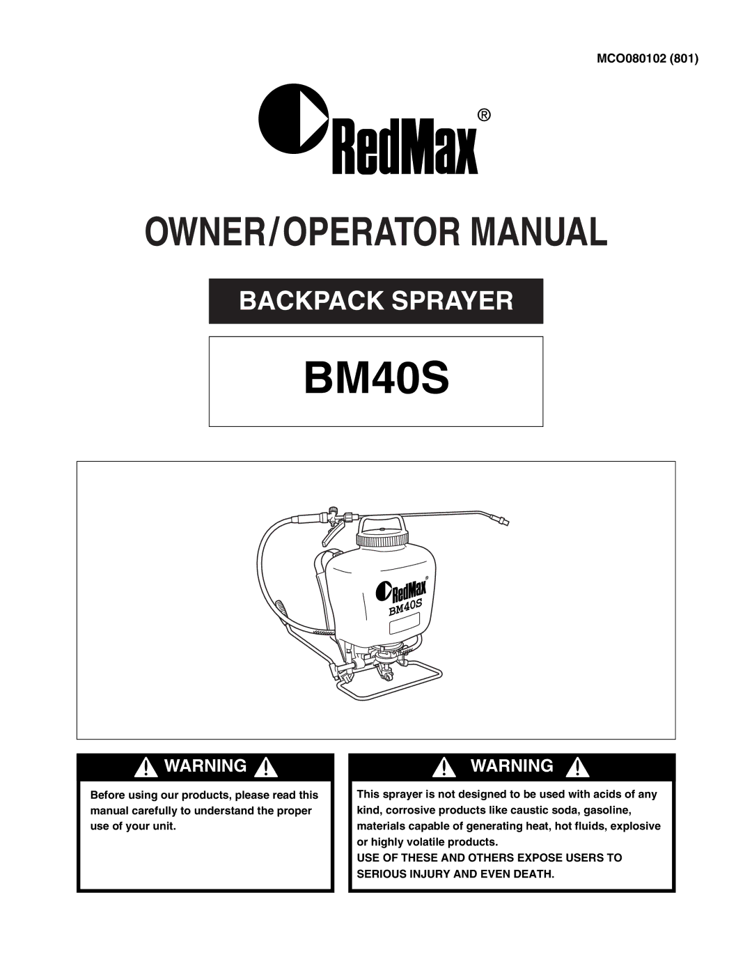 RedMax BM40S manual 