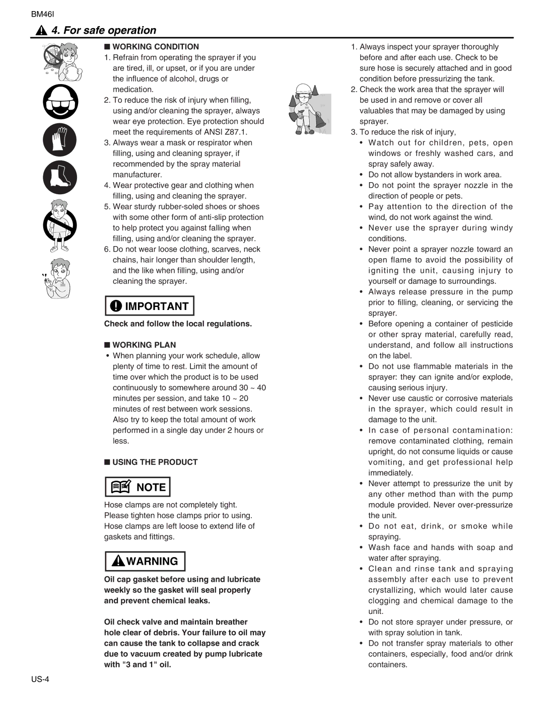 RedMax BM46I manual Working Condition, Working Plan, Using the Product 