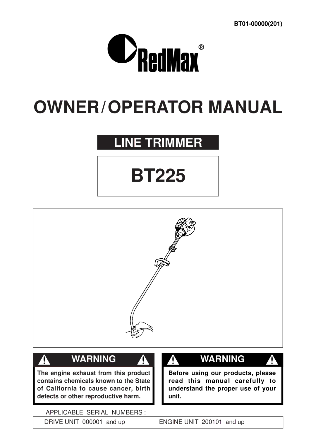 RedMax BT225 manual 