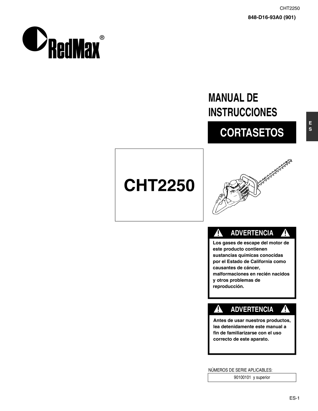 RedMax CHT2250 manual Manual DE Instrucciones 