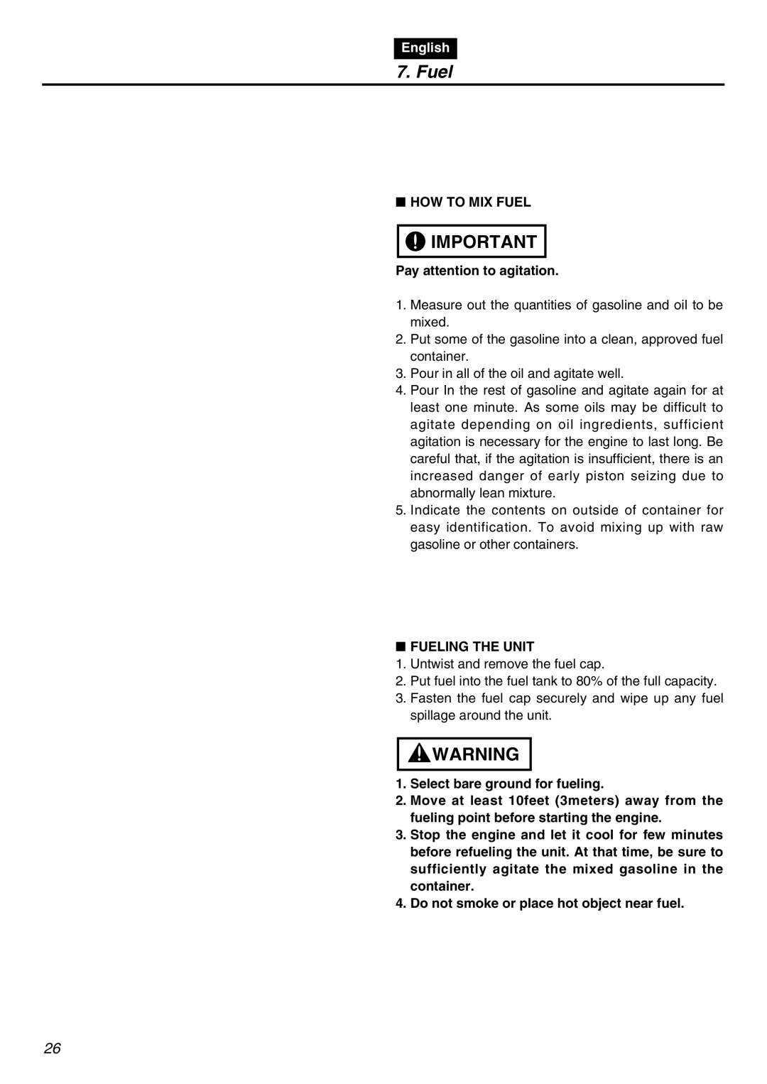 RedMax EBZ3000RH-CA manual HOW to MIX Fuel, Pay attention to agitation, Fueling the Unit 