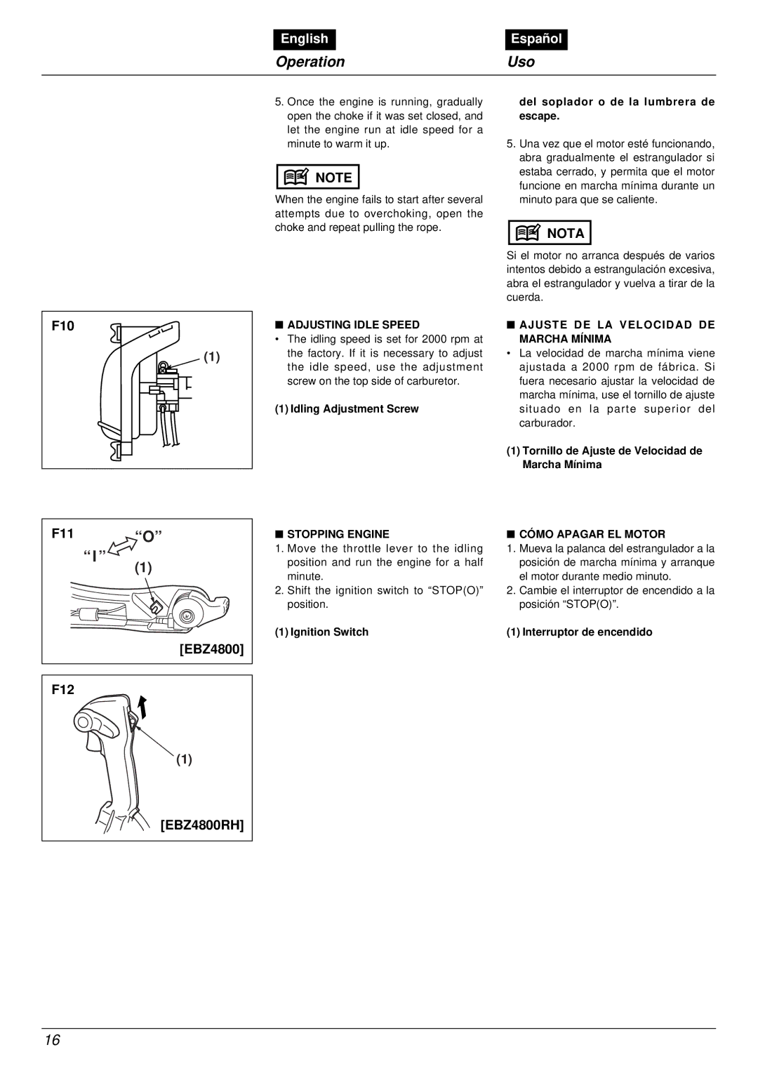 RedMax manual F10, F11O EBZ4800, F12 EBZ4800RH 