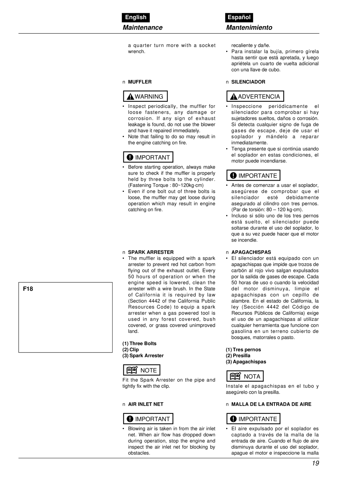 RedMax EBZ4800RH manual F18 