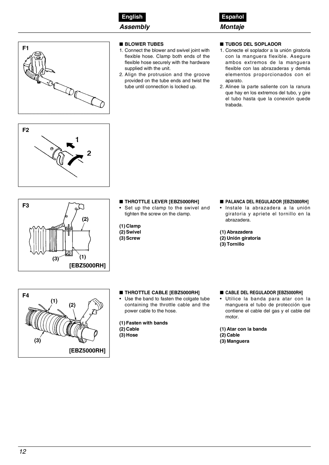 RedMax manual Assembly Montaje, EBZ5000RH 