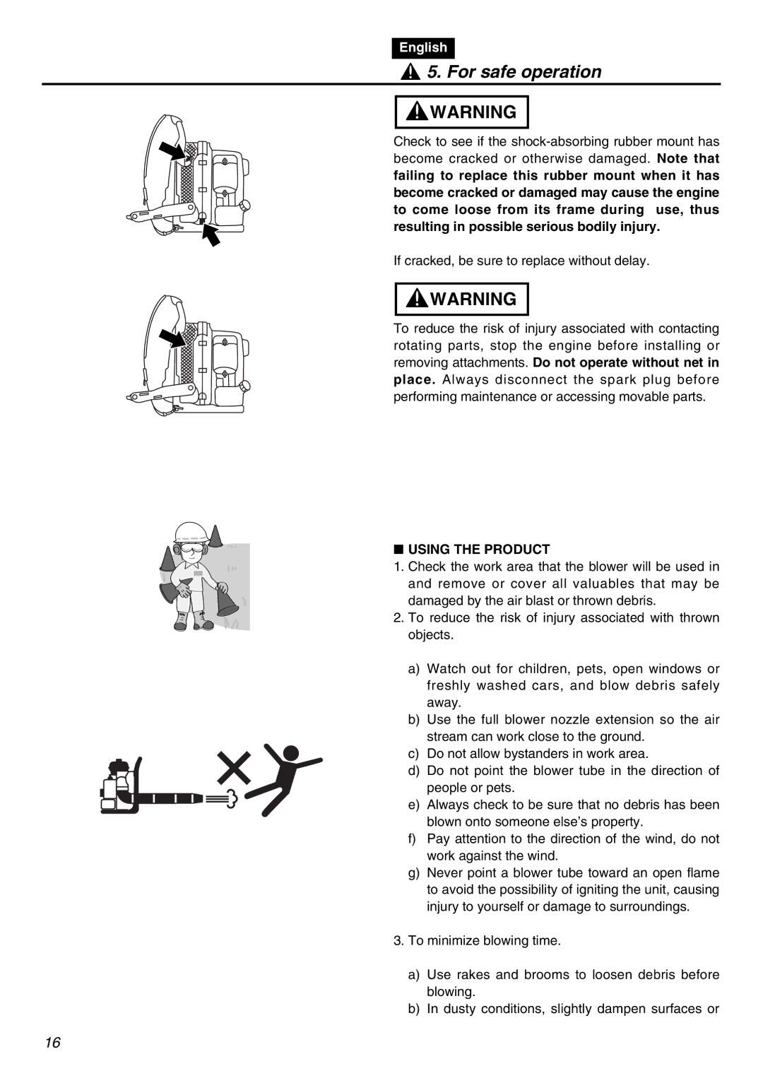 RedMax EBZ5100Q manual Using the Product 