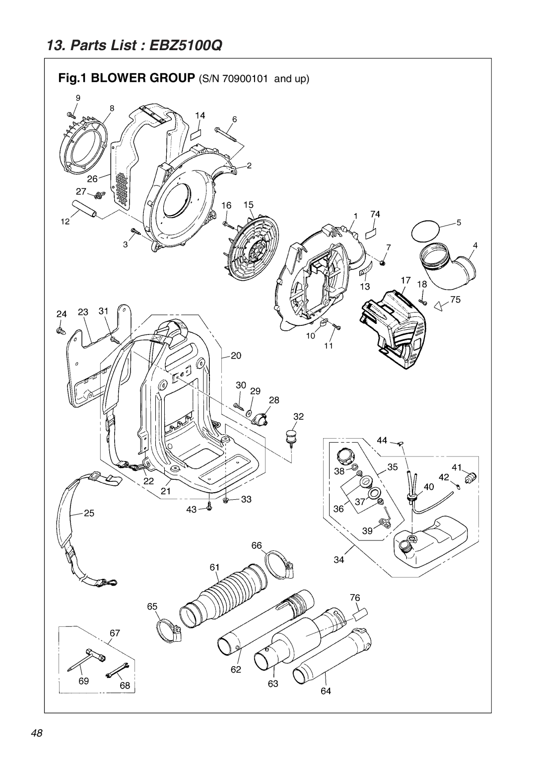 RedMax manual Parts List EBZ5100Q 