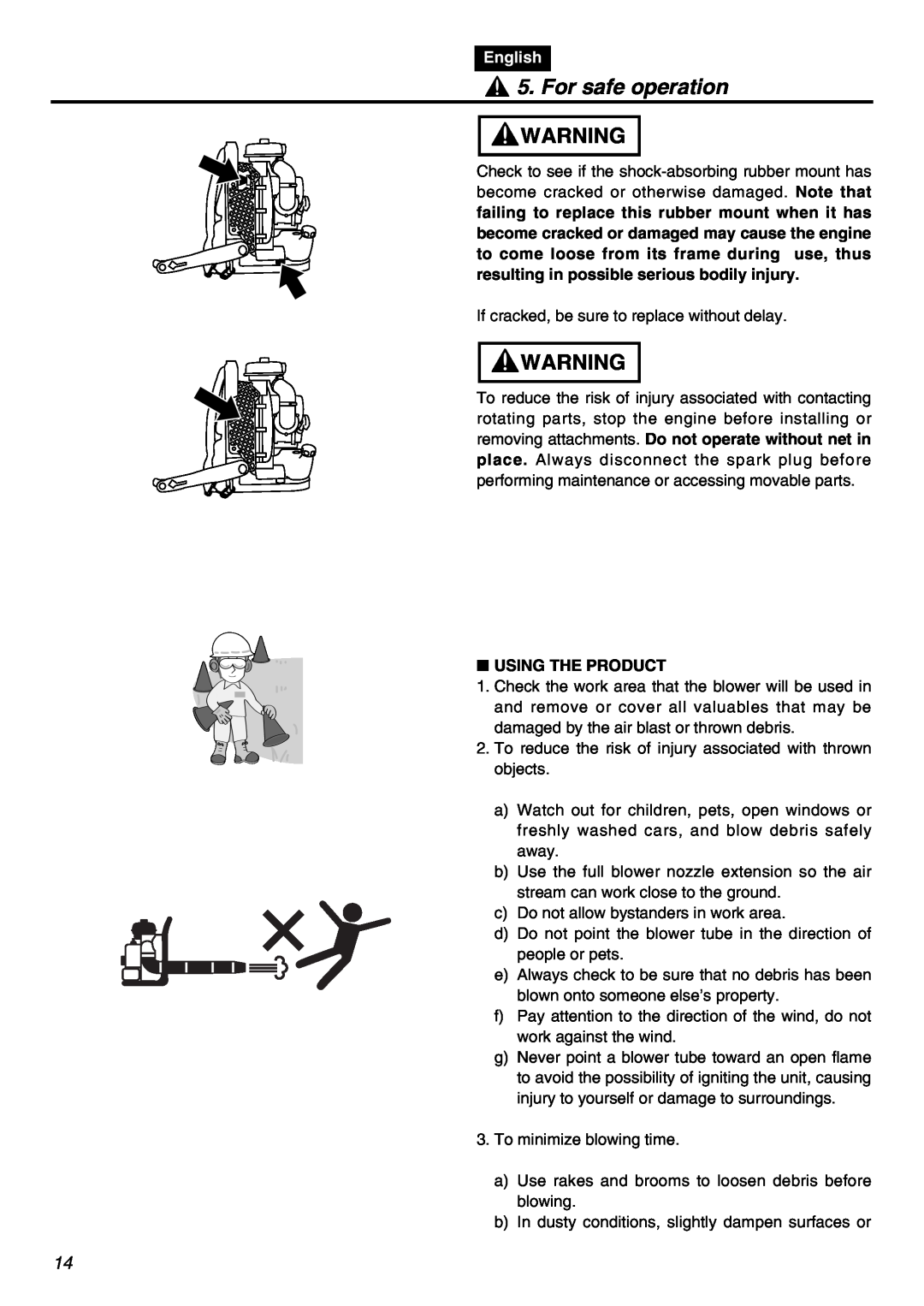 RedMax EBZ8001RH manual For safe operation, English, Using The Product 
