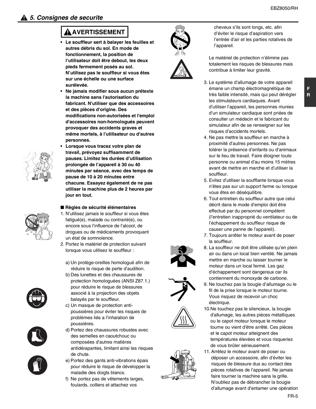 RedMax EBZ8050RH manual Consignes de securite 