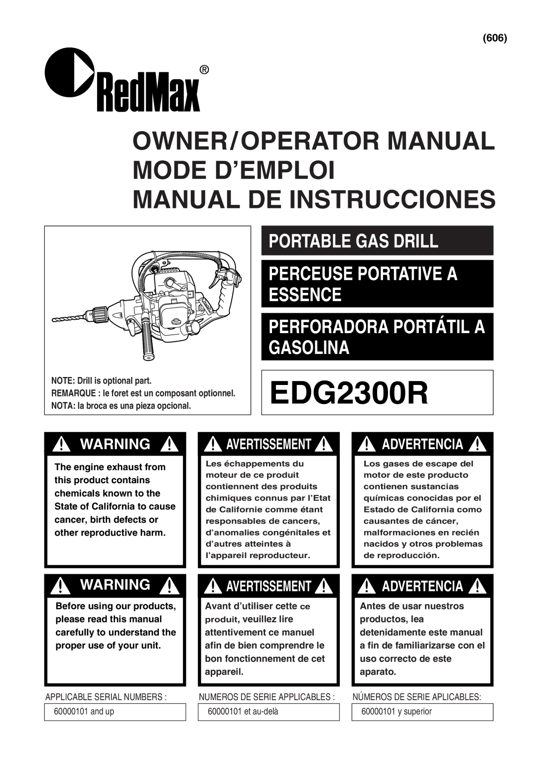 RedMax EDG2300R manual 